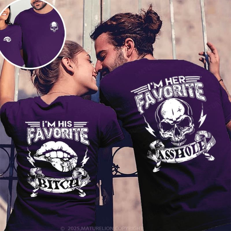 Maturelion I'm Her Favorite Asshole & Bitch Couple T-Shirt
