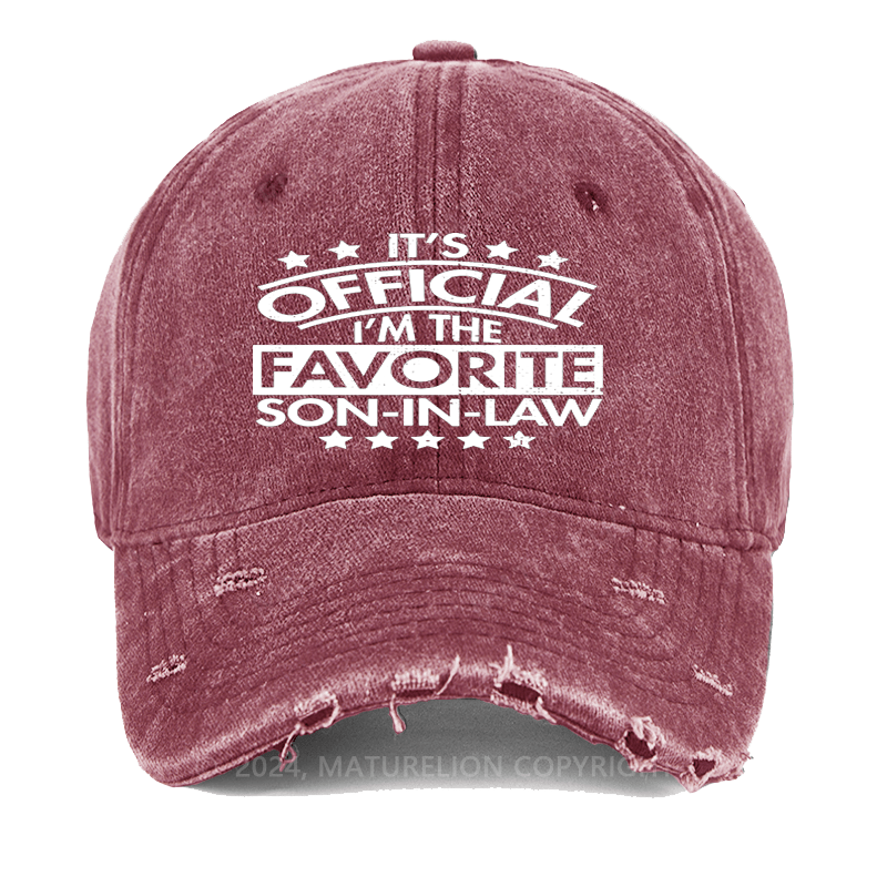 Maturelion It's Official I'm The Favourite Son In Law Washed Vintage Cap