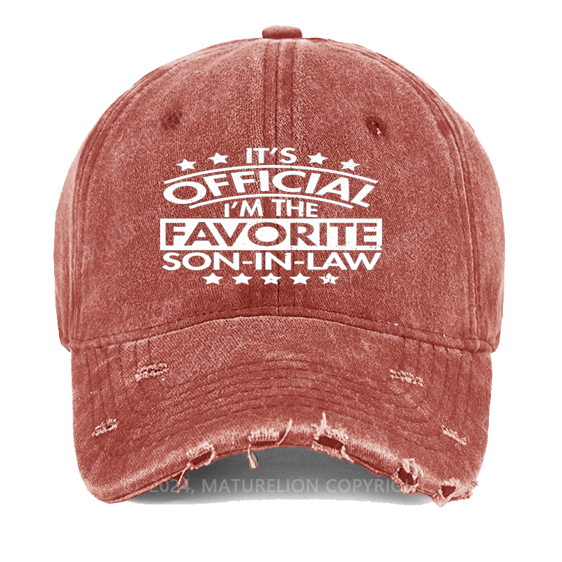 Maturelion It's Official I'm The Favourite Son In Law Washed Vintage Cap
