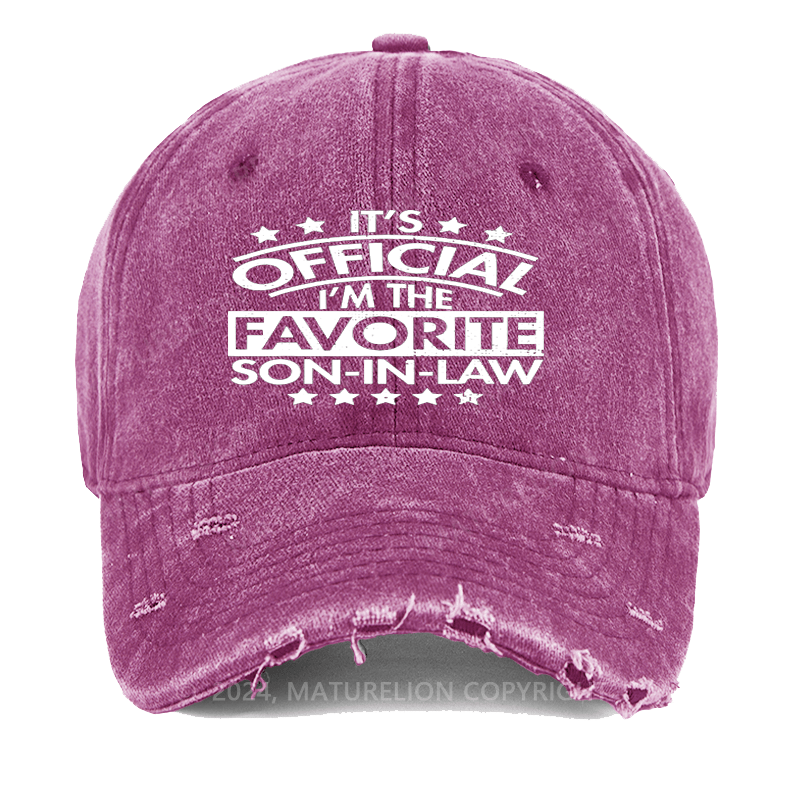 Maturelion It's Official I'm The Favourite Son In Law Washed Vintage Cap