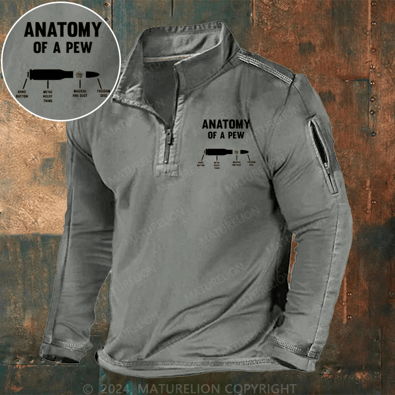 Maturelion Men's Henley Shirt Anatomy Of A Pew Henley Shirt