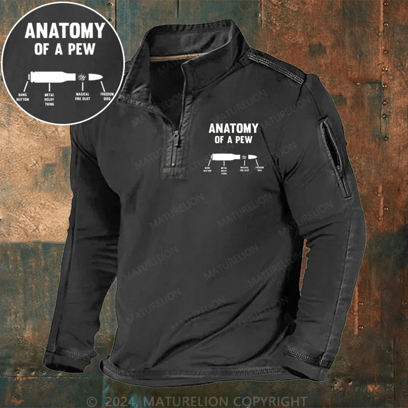 Maturelion Men's Henley Shirt Anatomy Of A Pew Henley Shirt