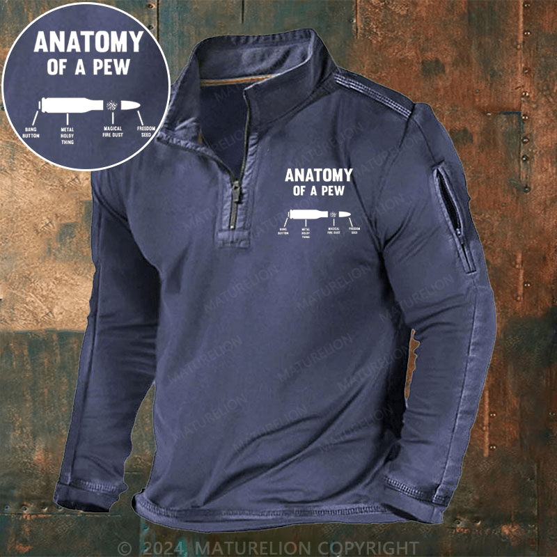 Maturelion Men's Henley Shirt Anatomy Of A Pew Henley Shirt