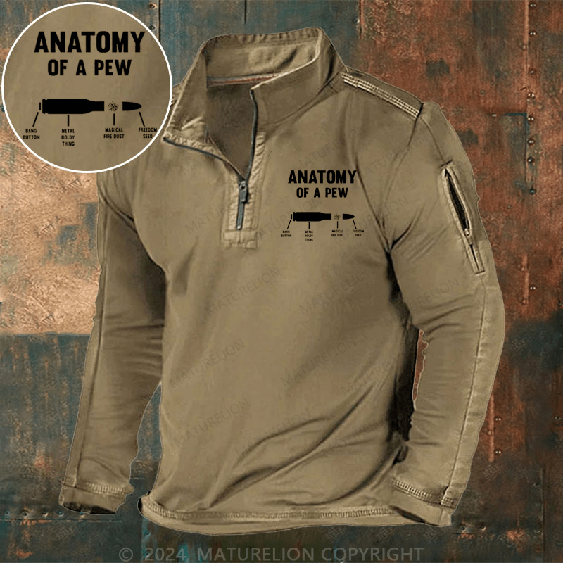 Maturelion Men's Henley Shirt Anatomy Of A Pew Henley Shirt