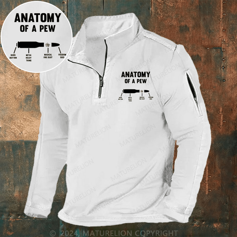 Maturelion Men's Henley Shirt Anatomy Of A Pew Henley Shirt