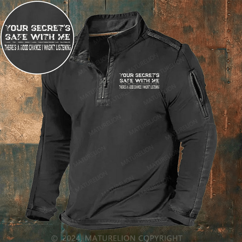 Maturelion Men's Henley Shirt Your Secret's Safe With Me There's A Good Chance I Wasn't Listening Henley Shirt