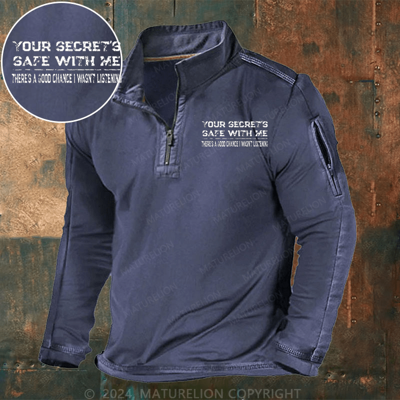 Maturelion Men's Henley Shirt Your Secret's Safe With Me There's A Good Chance I Wasn't Listening Henley Shirt