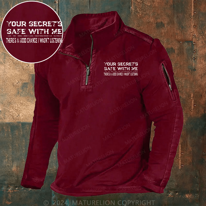 Maturelion Men's Henley Shirt Your Secret's Safe With Me There's A Good Chance I Wasn't Listening Henley Shirt