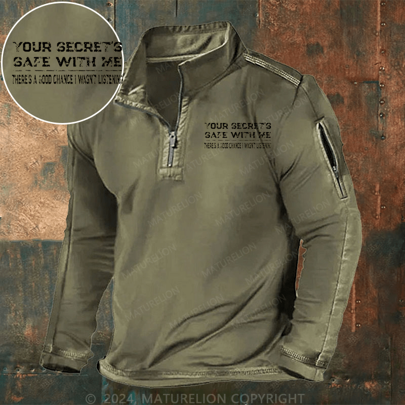Maturelion Men's Henley Shirt Your Secret's Safe With Me There's A Good Chance I Wasn't Listening Henley Shirt