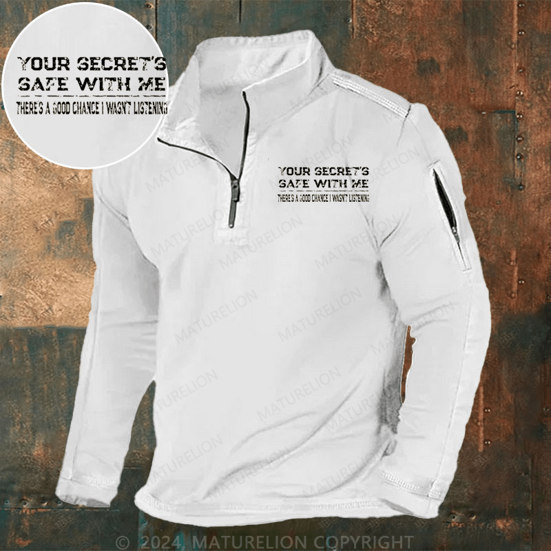 Maturelion Men's Henley Shirt Your Secret's Safe With Me There's A Good Chance I Wasn't Listening Henley Shirt