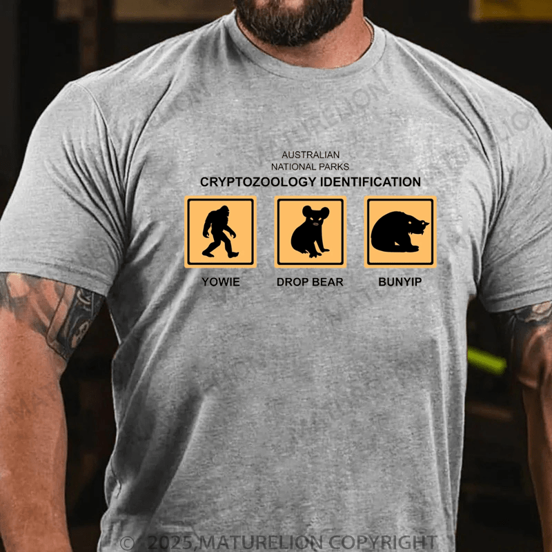 Maturelion Men's T-Shirt Australian National Parks Cryptozoology Identification Chart T-Shirt (Free Customization)