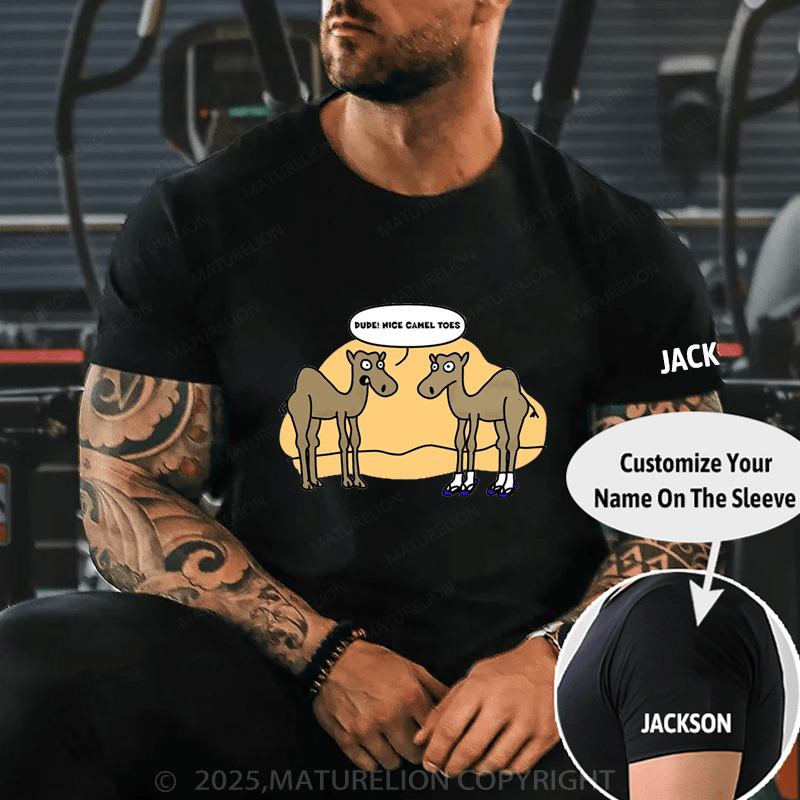 Maturelion Men's T-Shirt Camel Toes T-Shirt (Free Customization)