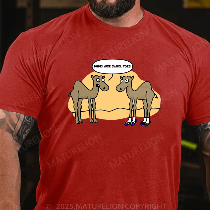 Maturelion Men's T-Shirt Camel Toes T-Shirt (Free Customization)
