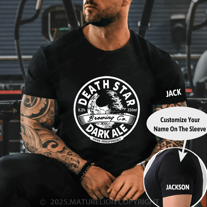 Maturelion Men's T-Shirt Death Star Dark Ale T-Shirt (Free Customization)