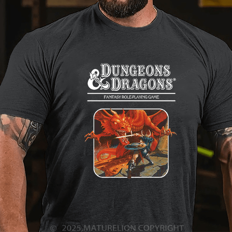 Maturelion Men's T-Shirt Dungeons Dragon Fantasy Role Playing Game T-Shirt (Free Customization)