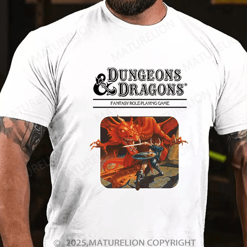 Maturelion Men's T-Shirt Dungeons Dragon Fantasy Role Playing Game T-Shirt (Free Customization)