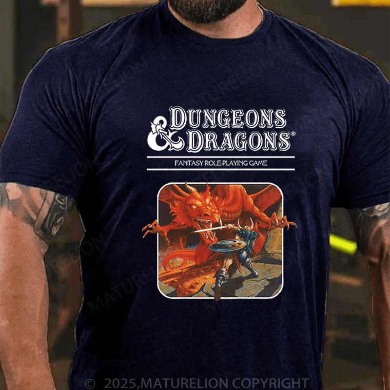 Maturelion Men's T-Shirt Dungeons Dragon Fantasy Role Playing Game T-Shirt (Free Customization)