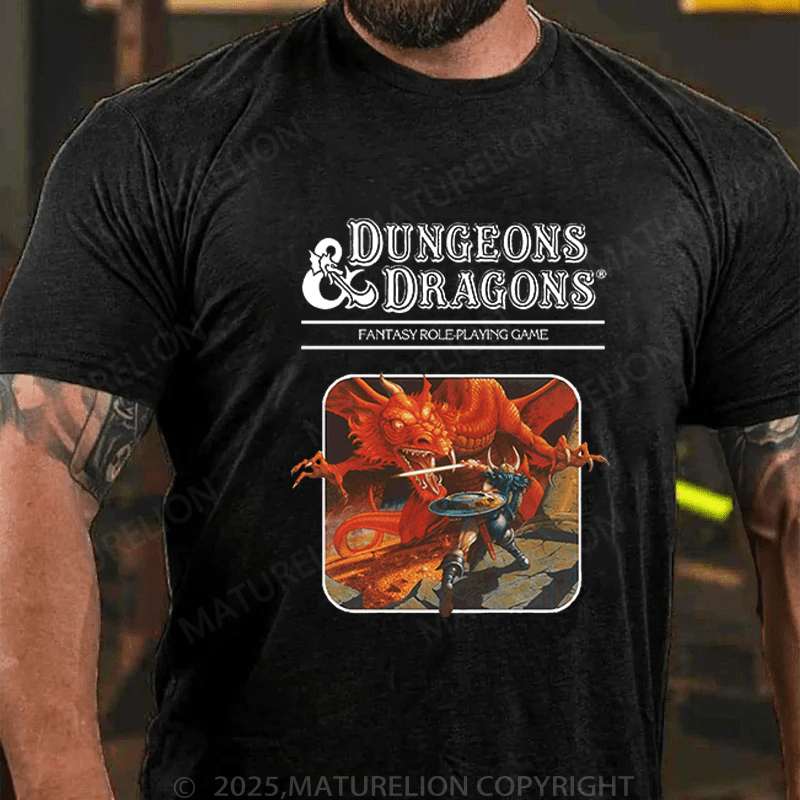 Maturelion Men's T-Shirt Dungeons Dragon Fantasy Role Playing Game T-Shirt (Free Customization)
