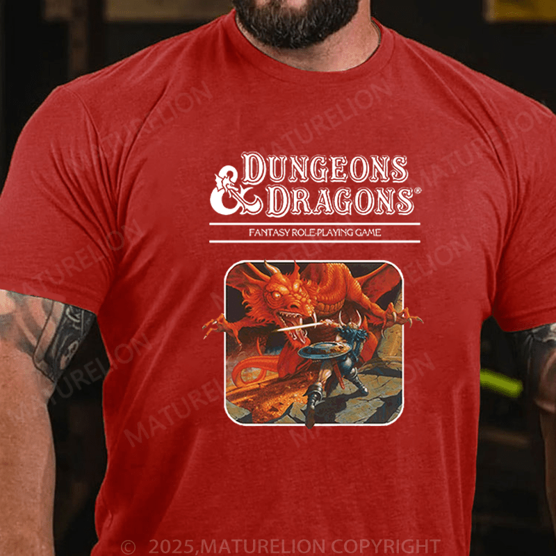 Maturelion Men's T-Shirt Dungeons Dragon Fantasy Role Playing Game T-Shirt (Free Customization)