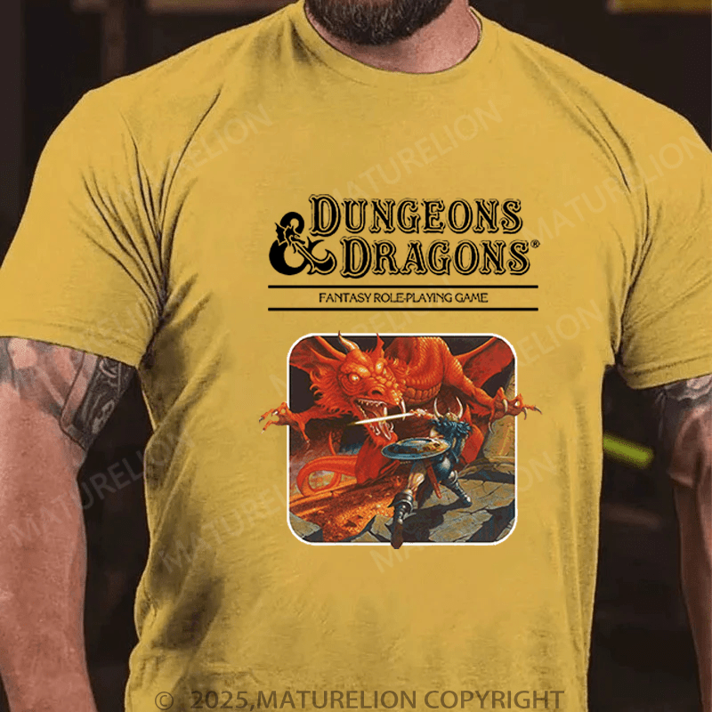 Maturelion Men's T-Shirt Dungeons Dragon Fantasy Role Playing Game T-Shirt (Free Customization)