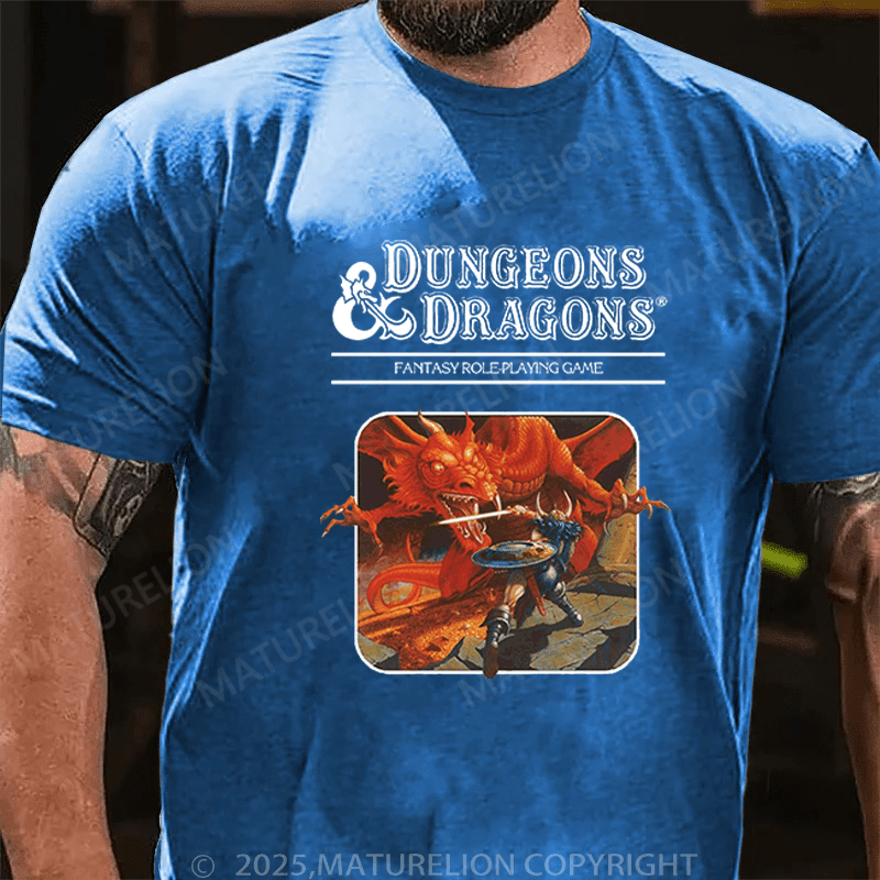 Maturelion Men's T-Shirt Dungeons Dragon Fantasy Role Playing Game T-Shirt (Free Customization)