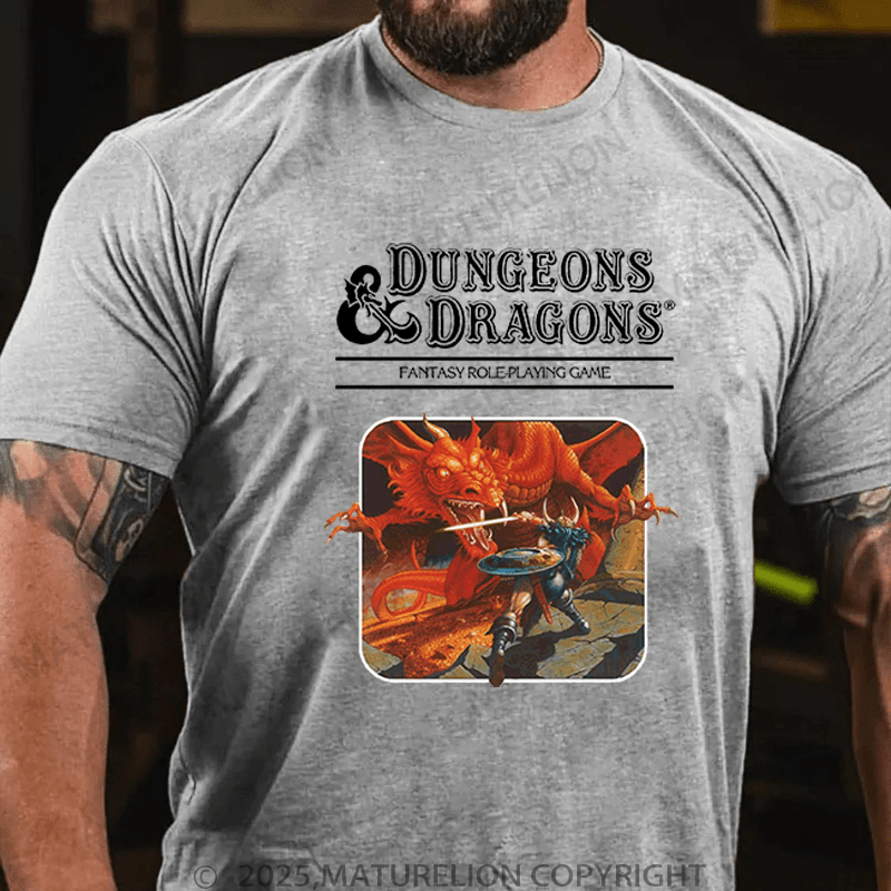 Maturelion Men's T-Shirt Dungeons Dragon Fantasy Role Playing Game T-Shirt (Free Customization)