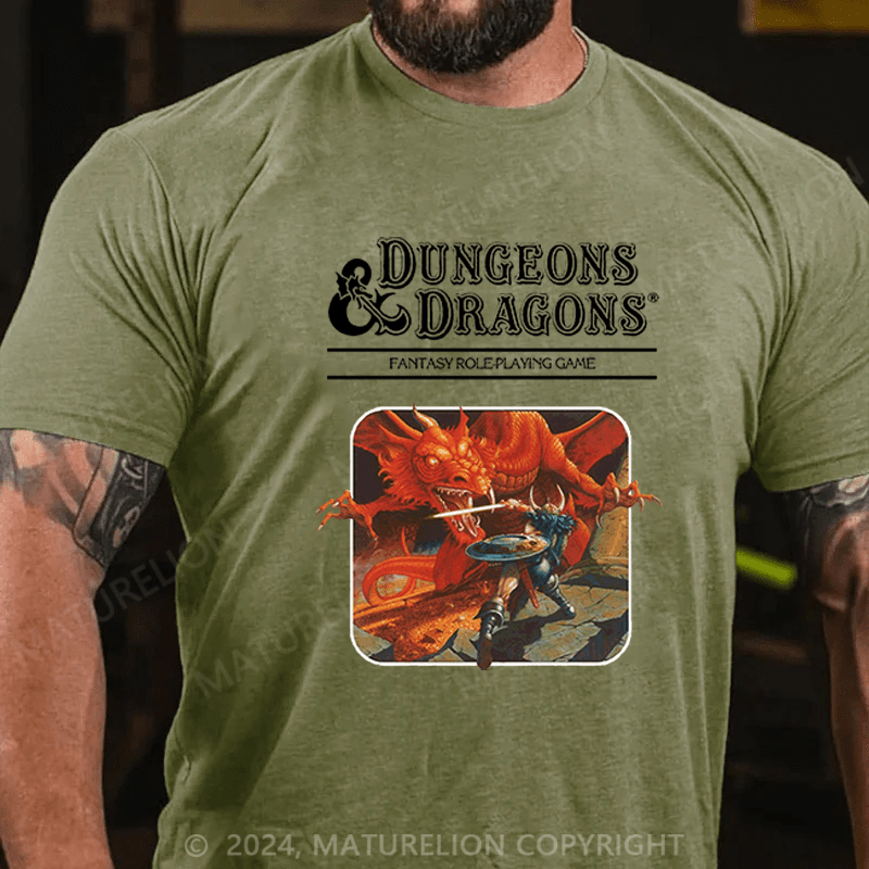 Maturelion Men's T-Shirt Dungeons Dragon Fantasy Role Playing Game T-Shirt (Free Customization)
