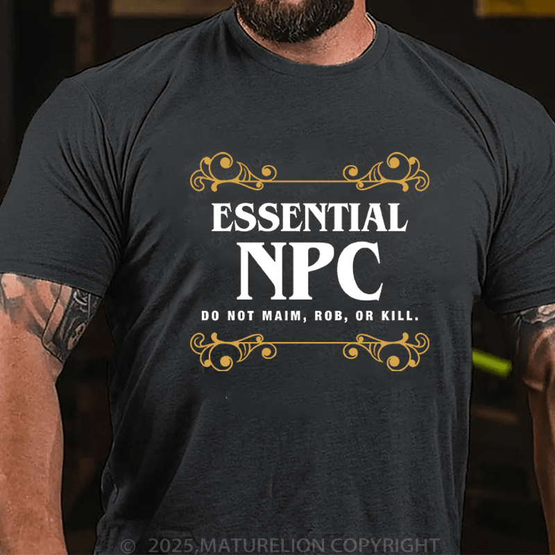 Maturelion Men's T-Shirt Essential NPC Non-Playable T-Shirt (Free Customization)
