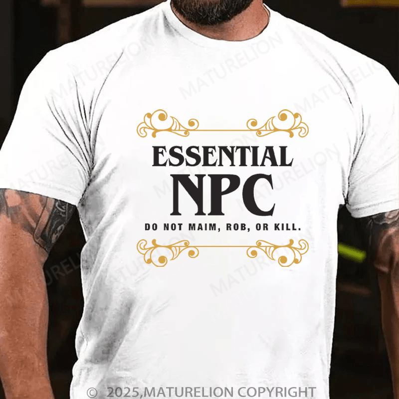 Maturelion Men's T-Shirt Essential NPC Non-Playable T-Shirt (Free Customization)