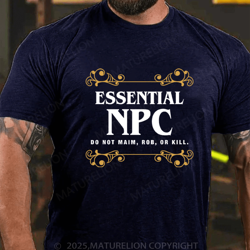Maturelion Men's T-Shirt Essential NPC Non-Playable T-Shirt (Free Customization)