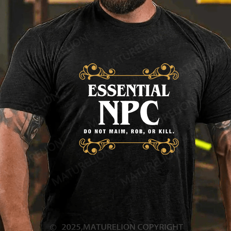 Maturelion Men's T-Shirt Essential NPC Non-Playable T-Shirt (Free Customization)