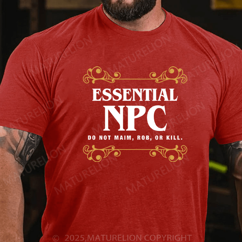 Maturelion Men's T-Shirt Essential NPC Non-Playable T-Shirt (Free Customization)