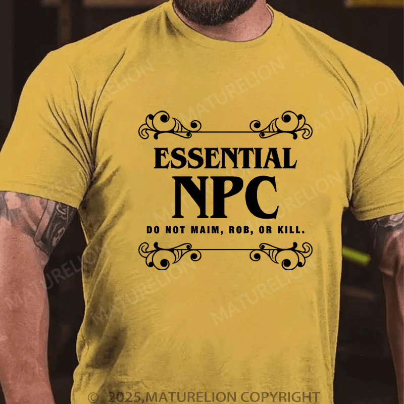 Maturelion Men's T-Shirt Essential NPC Non-Playable T-Shirt (Free Customization)