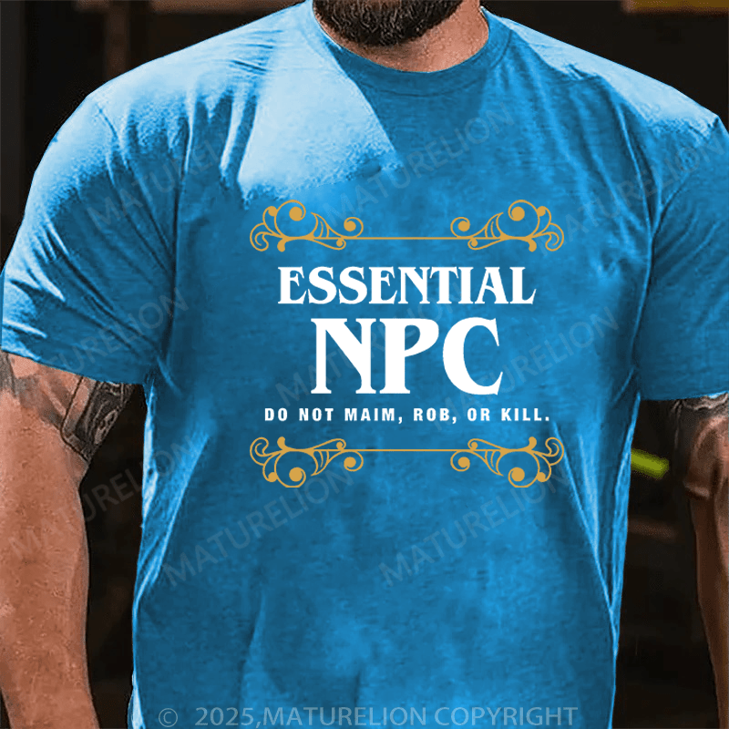 Maturelion Men's T-Shirt Essential NPC Non-Playable T-Shirt (Free Customization)