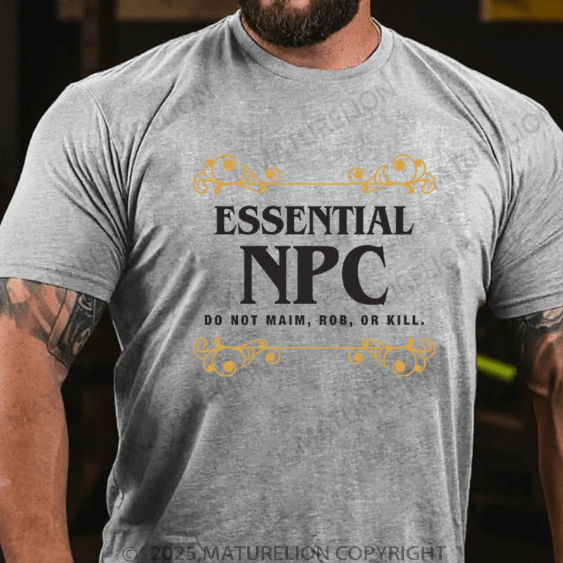 Maturelion Men's T-Shirt Essential NPC Non-Playable T-Shirt (Free Customization)