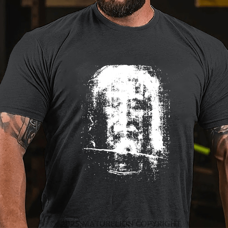 Maturelion Men's T-Shirt Face of Jesus Christ Funny T-shirt (Free Customization)