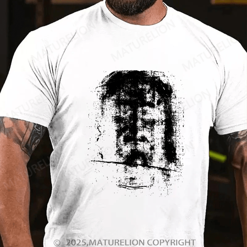 Maturelion Men's T-Shirt Face of Jesus Christ Funny T-shirt (Free Customization)