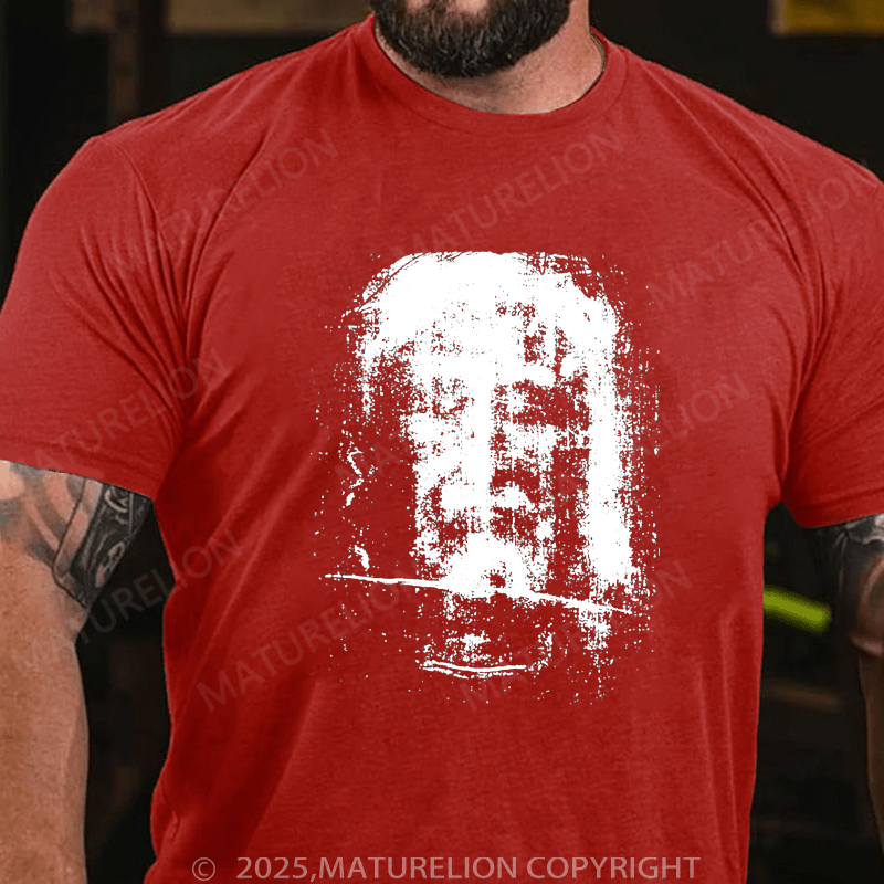 Maturelion Men's T-Shirt Face of Jesus Christ Funny T-shirt (Free Customization)