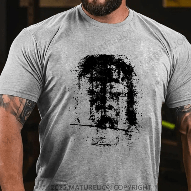 Maturelion Men's T-Shirt Face of Jesus Christ Funny T-shirt (Free Customization)