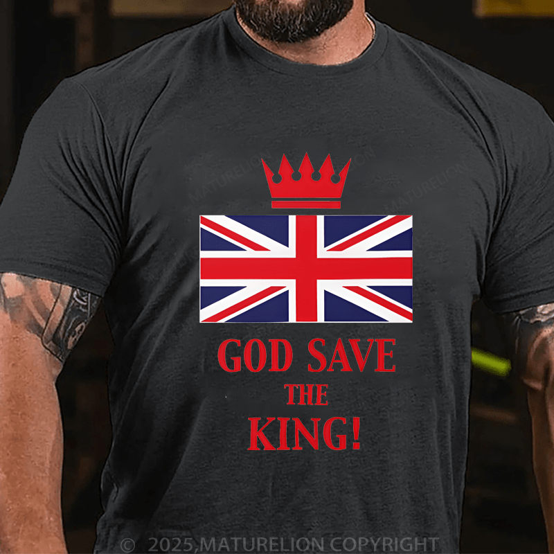 Maturelion Men's T-Shirt God Save The King T-Shirt (Free Customization)