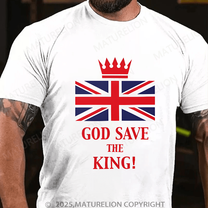 Maturelion Men's T-Shirt God Save The King T-Shirt (Free Customization)