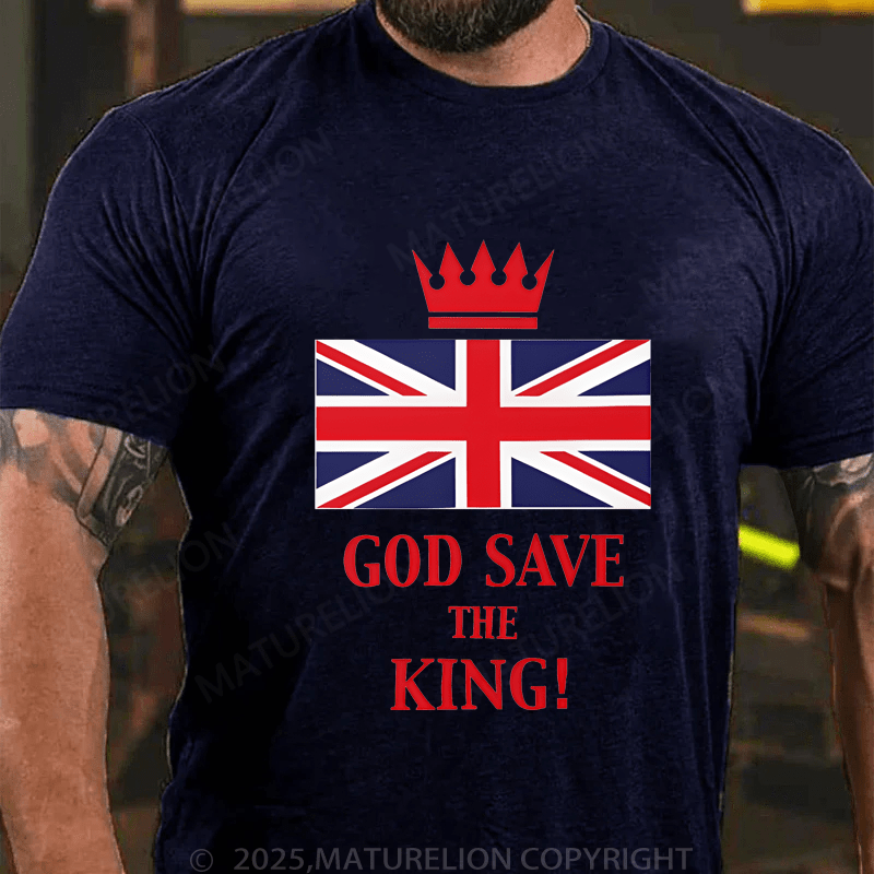 Maturelion Men's T-Shirt God Save The King T-Shirt (Free Customization)