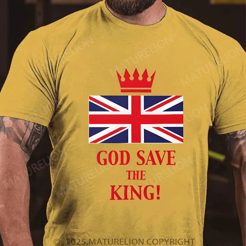 Maturelion Men's T-Shirt God Save The King T-Shirt (Free Customization)