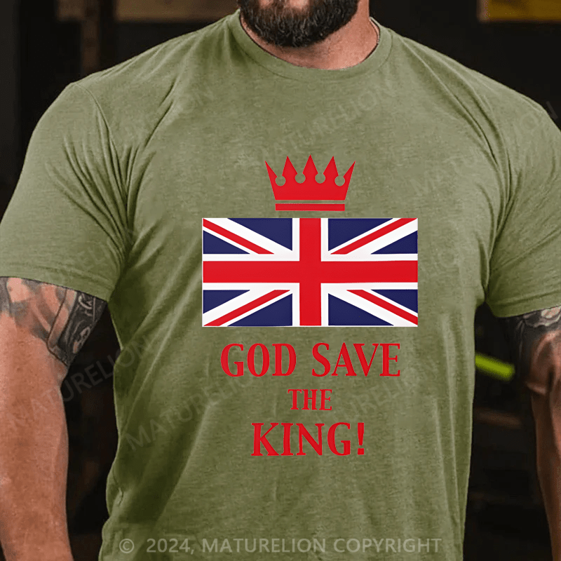 Maturelion Men's T-Shirt God Save The King T-Shirt (Free Customization)
