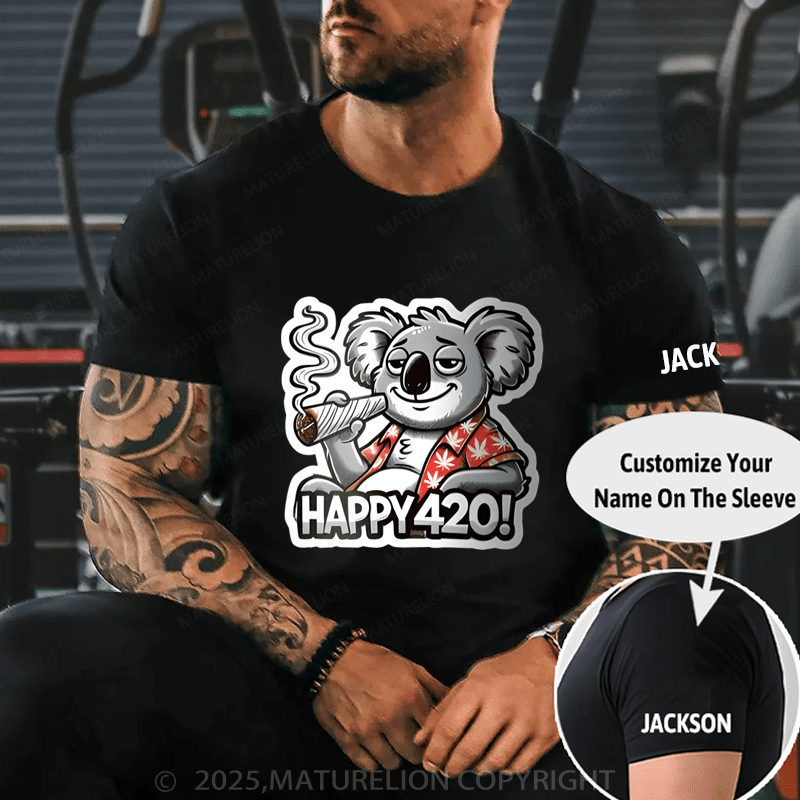 Maturelion Men's T-Shirt Happy 420 T-Shirt (Free Customization)