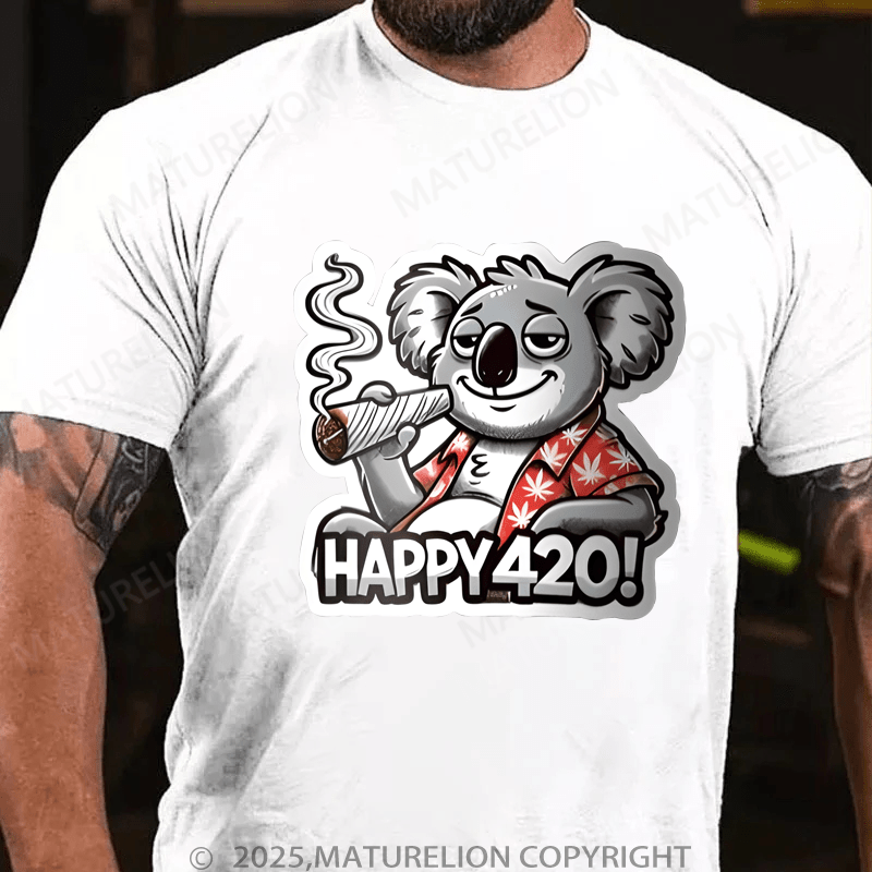 Maturelion Men's T-Shirt Happy 420 T-Shirt (Free Customization)