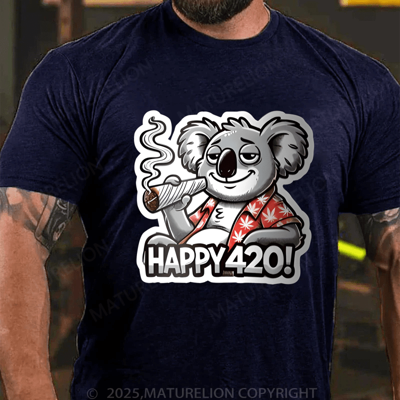 Maturelion Men's T-Shirt Happy 420 T-Shirt (Free Customization)