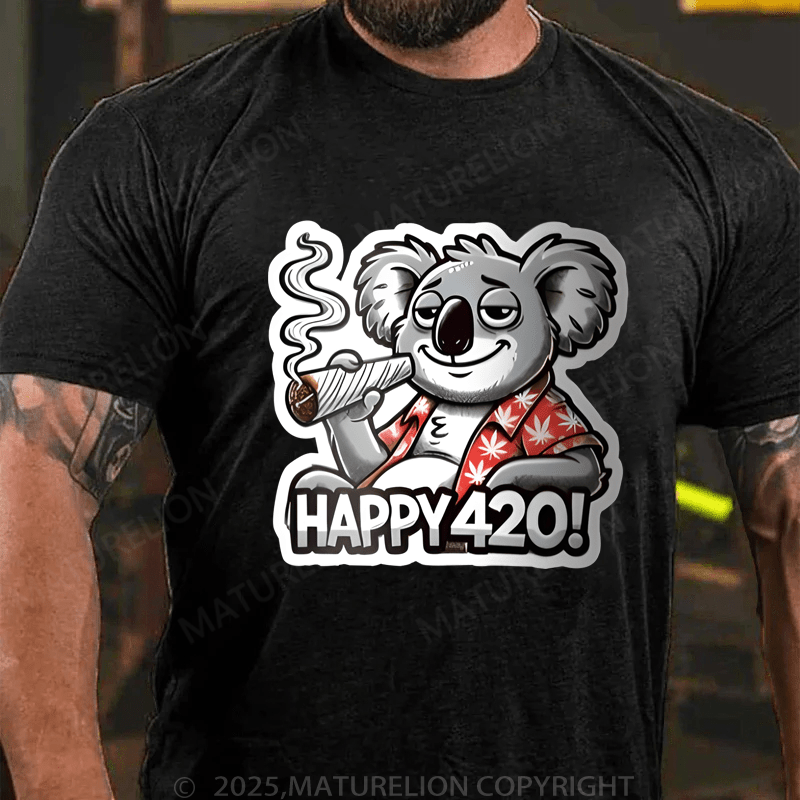 Maturelion Men's T-Shirt Happy 420 T-Shirt (Free Customization)
