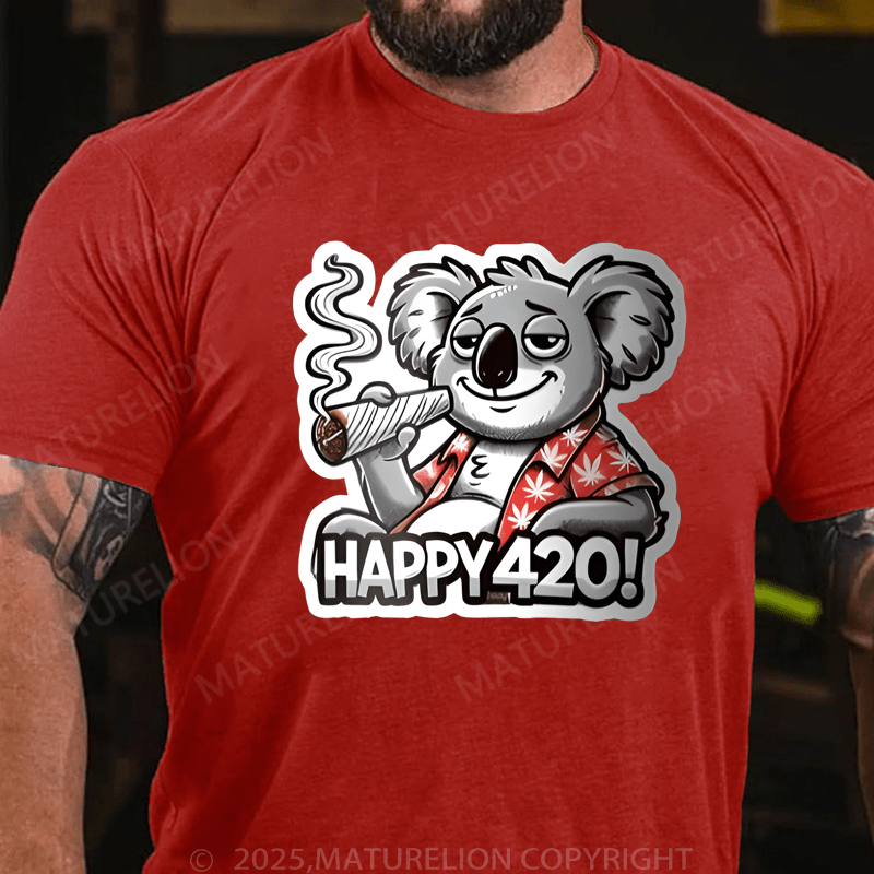 Maturelion Men's T-Shirt Happy 420 T-Shirt (Free Customization)