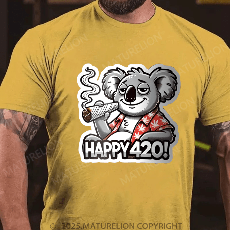 Maturelion Men's T-Shirt Happy 420 T-Shirt (Free Customization)